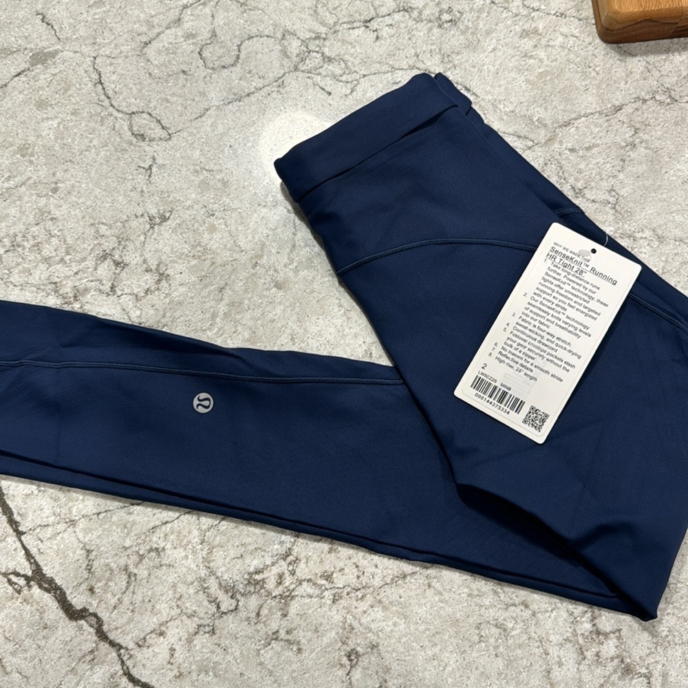 NWT Blue Lululemon Senseknit Running Tight Legging Size 2